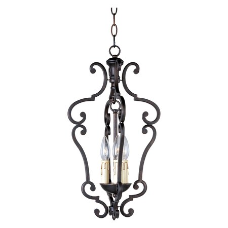Maxim Three Light Colonial Umber Open Frame Foyer Hall Fixture 20742CU